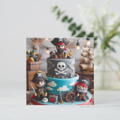 SHIVER ME TIMBERS PIRATESをテーマにしたお誕生日ケーキ 招待状 (スタンド正面)