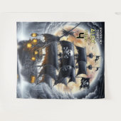 Shiver My Timbers Skull and Crossbones Pirate タペストリー (正面(横))