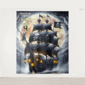 Shiver My Timbers Skull and Crossbones Pirate タペストリー (正面)