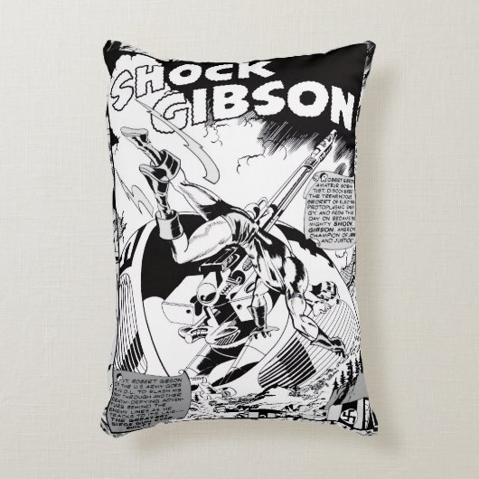 'SHOCK Gibson' Action Comic Strip Pillow アクセントクッション (正面(垂直))