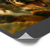 Shocked Australian Shepherd Dog T-rex Bigfoot Ufo  ポスター (角)