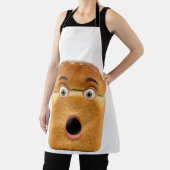 Shocked Bread Loaf Funny Meme Face エプロン (インサイチュ)