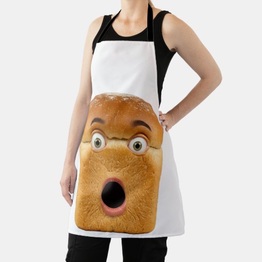 Shocked Bread Loaf Funny Meme Face エプロン (インサイチュ)