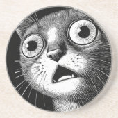 Shocked Cat Minimalist Ink Coaster コースター (正面)