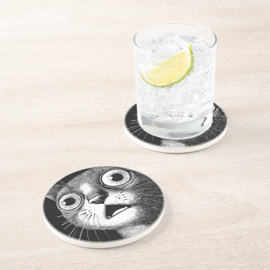 Shocked Cat Minimalist Ink Coaster コースター (側面)