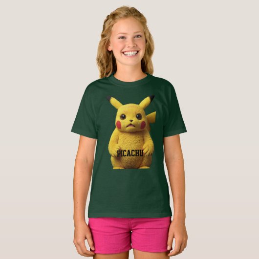 "Shocked Pikachu Mugshot — Designed  Tシャツ (正面フル)