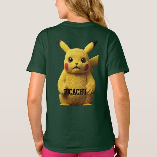 "Shocked Pikachu Mugshot — Designed  Tシャツ (裏面)