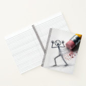 Shocked Stick Figure Man with Eraser ノートブック (内部)