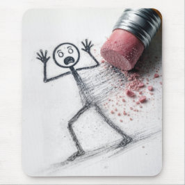 Shocked Stick Figure Man with Eraser マウスパッド