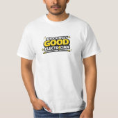 Shockingly Good Electrician Funny Bold Comic Tee Tシャツ (正面)