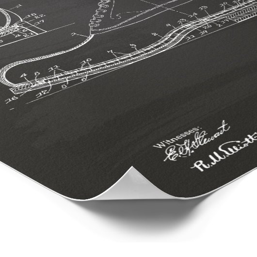 Shoe 1906 Patent Art Chalkboard ポスター (角)