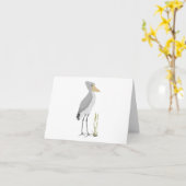 Shoebillコウノトリのグリーティングカード カード (黄色い花)