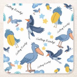 Shoebill Baby Shower Napkins スクエアペーパーコースター