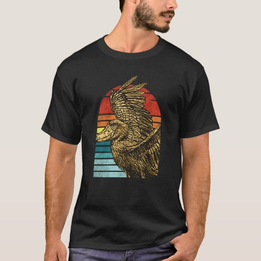 Shoebill Bird Animal Colorful Tシャツ (正面)