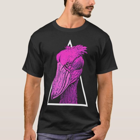 Shoebill Bird Animal Colorful Vaporwave Tシャツ (正面)