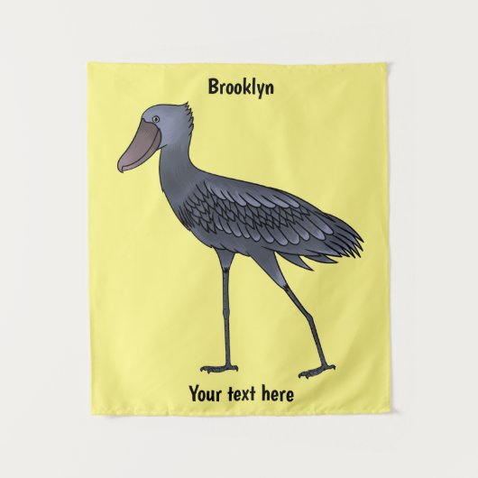 Shoebill bird cartoon illustration タペストリー (正面)