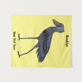 Shoebill bird cartoon illustration タペストリー (正面(横))