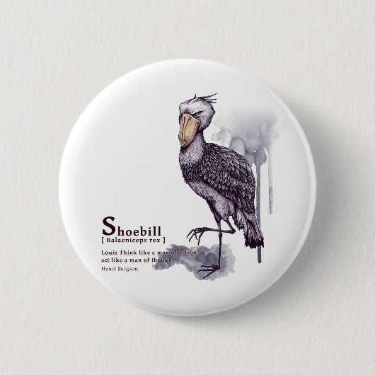 shoebill - plum 缶バッジ (正面)