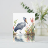 Shoebill Stork Water 絵を描 color's ポストカード (スタンド正面)