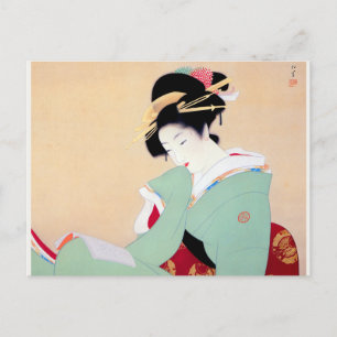 【SALE】 美品 舞妓 工芸印刷 新蛍図 上村松園筆 掛け軸 絵画