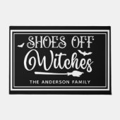 Shoes Off Witches - Funny Halloween ドアマット (正面)