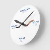 Shofar Greetings Wall Clock ラウンド壁時計 (傾斜)