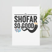 Shofar So good Funny Jewish Hanukkah Holiday Gift サンキューカード (スタンド正面)
