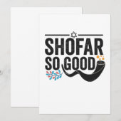 Shofar So good Funny Jewish Hanukkah Holiday Gift サンキューカード (正面/裏面)