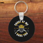 Shoot At Me I Dare You Field Hockey Player キーホルダー (正面)