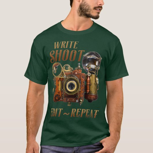 Shoot Edit書 Repeat Steampunk Flash Tシャツ (正面)