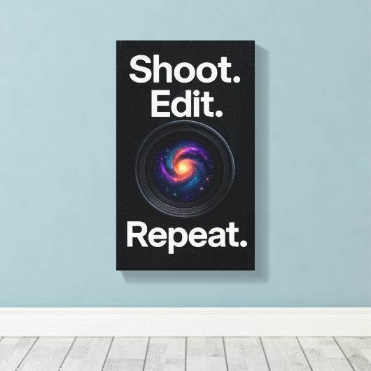 Shoot Edit Repeat - Cosmic Photograph Wall Canvas キャンバスプリント (インサイチュ (ウッドフロア))