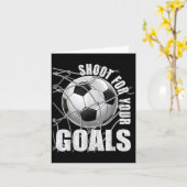 Shoot For Your Goals Kids Soccer Themed Motivation カード (黄色い花)