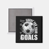 Shoot For Your Goals Kids Soccer Themed Motivation マグネット (正面/裏面)