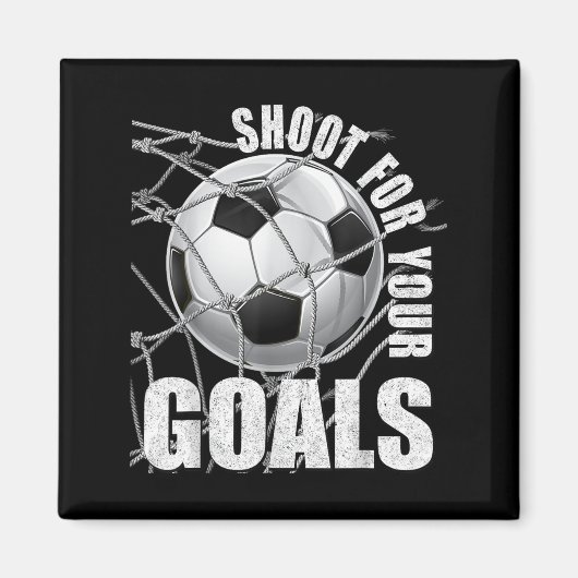 Shoot For Your Goals Kids Soccer Themed Motivation マグネット (正面)