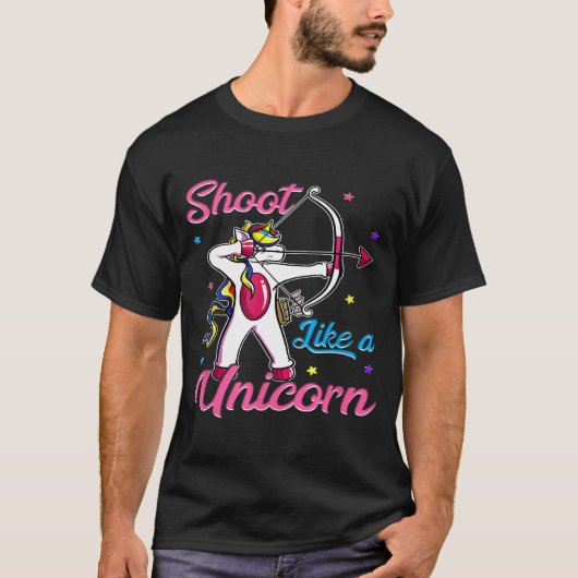 Shoot Like A Unicorn Archer Funny Bow Arrow Arche Tシャツ (正面)