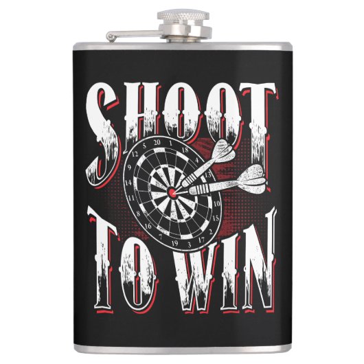 Shoot To Win Vinyl Flask 包まれた 8oz. フラスク (正面)