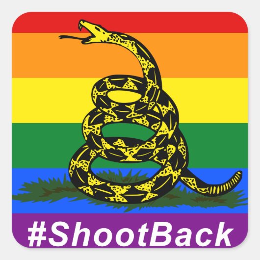 #ShootBackステッカー スクエアシール (正面)