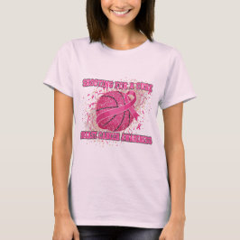 Shooting for a Cure – Sparkling Pink Basketball Br Tシャツ