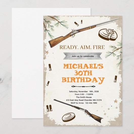 Shooting party Invitation 招待状 (正面/裏面)