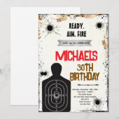 Shooting Range birthday party Invitation 招待状 (正面/裏面)