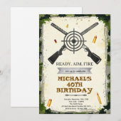 Shooting Range birthday party Invitation 招待状 (正面/裏面)