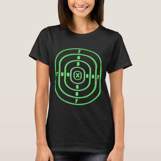 Shooting Range Target Practice Sheet Green Bullsey Tシャツ (正面)