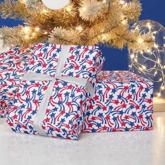 Shooting Star Spangled Gift Wrapping Paper ラッピングペーパー (クリスマス)