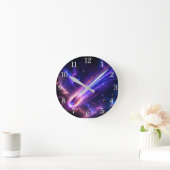 Shooting Star Wall Clock — Night Sky Design ラウンド壁時計 (ホーム)