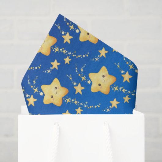 Shooting Stars Night Sky Whimsical Baby Shower 薄葉紙 (ギフトバッグ)