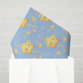 Shooting Stars Soft Blue Sky Whimsical Baby Shower 薄葉紙