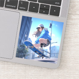 【SHOP限定イラスト】スケボーJKシール Seal｜寿司娘 GenerativeAI シール