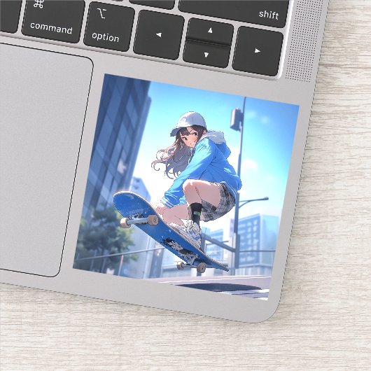 【SHOP限定イラスト】スケボーJKシール Seal|寿司娘 GenerativeAI シール (詳細)