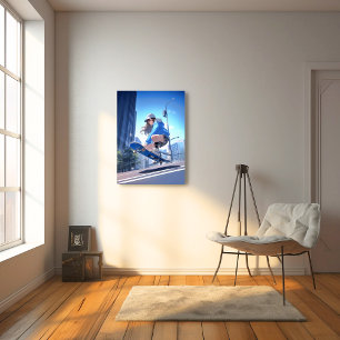 【SHOP限定イラスト】スケボーJKポスター Poster|寿司娘 GenerativeAI フォトプリント