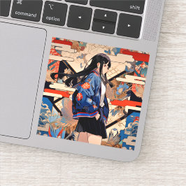 【SHOP限定イラスト】和柄JKシール 寿司娘 GenerativeAI シール